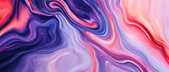 Abstract Swirling Liquid Art in Pink, Purple, and White