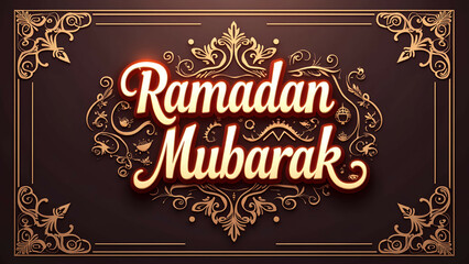 beautiful ramadan mubarak card - holiday inscription template