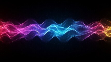 Obraz premium futuristic holographic pulse neon waves