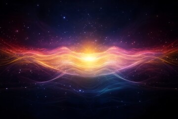 neon holographic network futuristic fractal waves