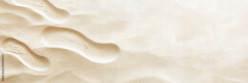 Aufkleber footprints in soft sand during a sunny day at a peaceful beach setting. generative ai