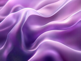 Fototapeta premium Beautiful Wave Patterns of Silky Smooth Purple Fabric Flowing Elegantly in Soft Light, Capturing Grace and Luxury for Fashion and Design