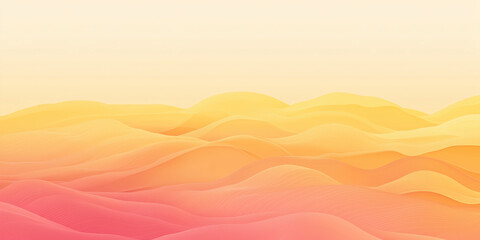 Abstract gradient landscape featuring rolling hills fading from pink to light yellow.