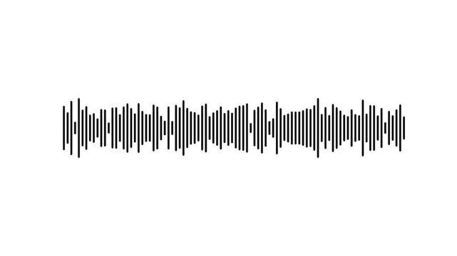music sound wave or audio waveform, audio bar, spectrum form black video footage of audio visualizer on white background. multi color audio wave, sound waves white background.