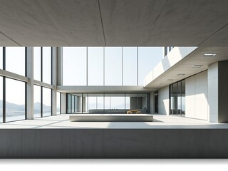 Obraz premium Modern Concrete House with Panoramic Views