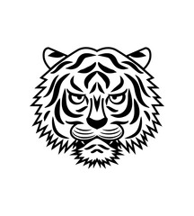 Obraz premium Tiger head face isolated Vector illustration