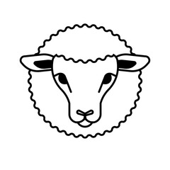 Sheep head face isolated Vector illustration