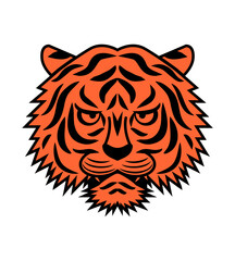 Tiger head face isolated Vector illustration