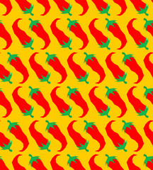 hot red pepper pattern seamless. Very hot chili pepper background