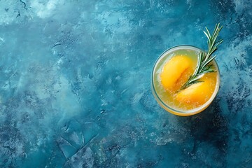 Refreshing Peach Cocktail with Rosemary Garnish