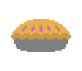 Fruit pie pixel art. 8 bit Blueberry Pie