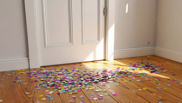 Confetti on the floor
