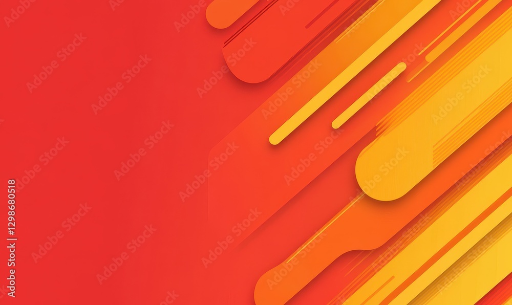 Poster bright colorful abstract background with dynamic lines and shapes in red and yellow for modern desig