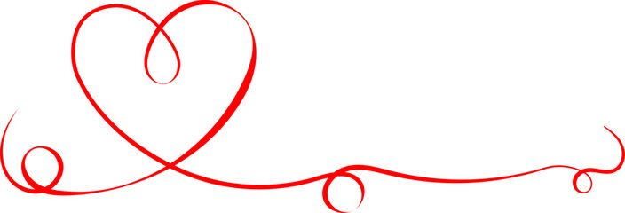 Elegant Red Heart Design, Swirling Line Art, Romantic, Love, Valentines Day