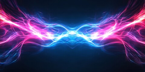 Fototapeta premium futuristic cybernetic fractal smooth neon trails