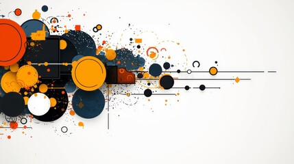 Obraz premium Abstract geometric shapes, colorful circles, background design, for digital presentation