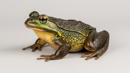 Fototapeta premium Frog in focus captivating amphibian portrait studio setting macro photography natural habitat close-up view