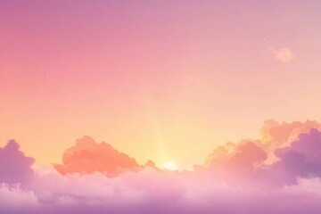 Serene sunset sky with soft gradient horizon atmosphere peaceful.