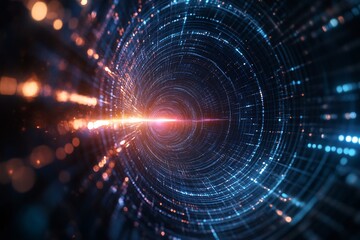 Fototapeta premium pulsing encryption grid futuristic fractal patterns