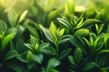 Obraz premium Nature wallpaper green foliage leaves.