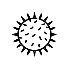 Spiky massage ball, black and white, muscle therapy and sensory relief