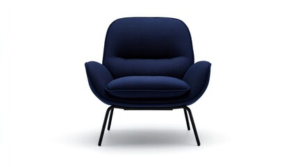 Obraz premium Stylish armchair featuring cozy design and deep blue fabric upho