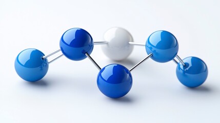 Fototapeta premium Abstract molecule structure, 3D spheres connected, scientific illustration, potential educational use
