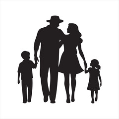 silhouette of a family