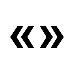 Black « » guillemet quotation marks, isolated vector on transparent background