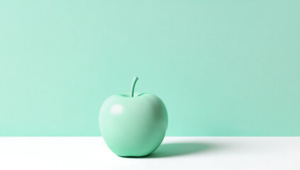 Obraz premium Green apple on a white surface