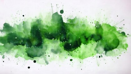 vivid green watercolor ink splash on white background, abstract artistic texture with dark gradient for nature themed designs and eco branding

