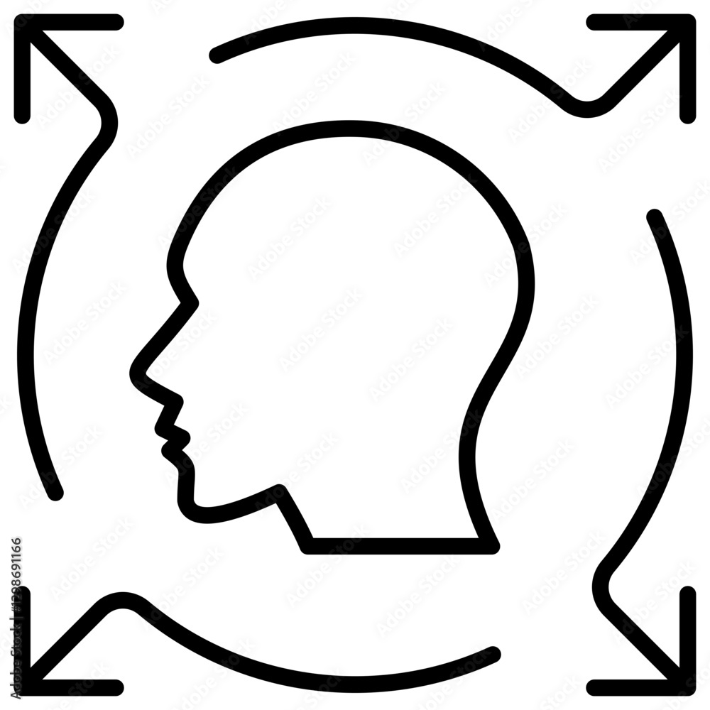 Poster flexibility line icon