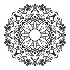 Outline Mandala Pattern for Coloring Book Page. Oriental Mandala vector. Mandala Coloring book line art vector illustration.