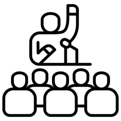 Fototapeta premium Public Speaking Line Icon