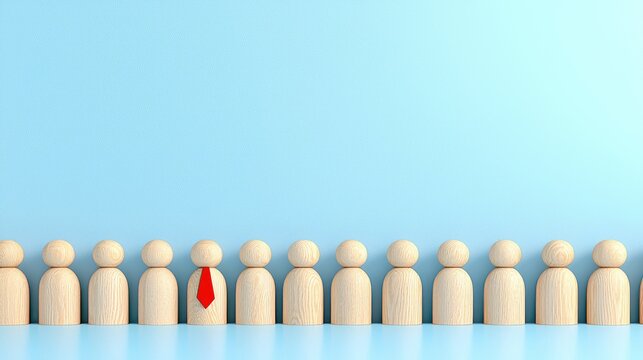 Leadership highlight business people with distinctive red tie office setting digital illustration professional environment