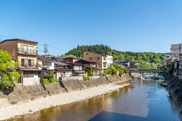 Fototapeta premium This drainage canal runs right through Takayama, Japan