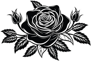 Fototapeta premium Elegant Black Rose Illustration