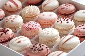 A box of Valentine's Day macarons. Generative AI