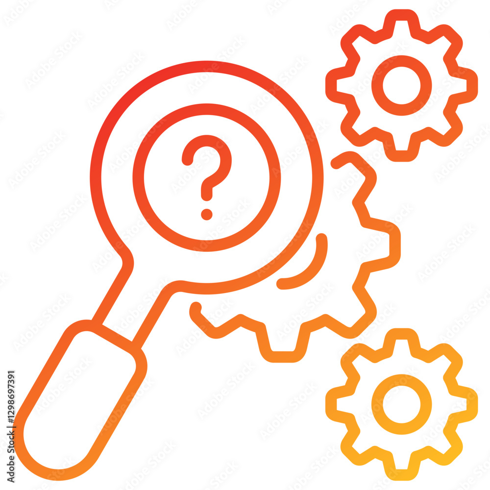 Poster analysis find line gradient icon