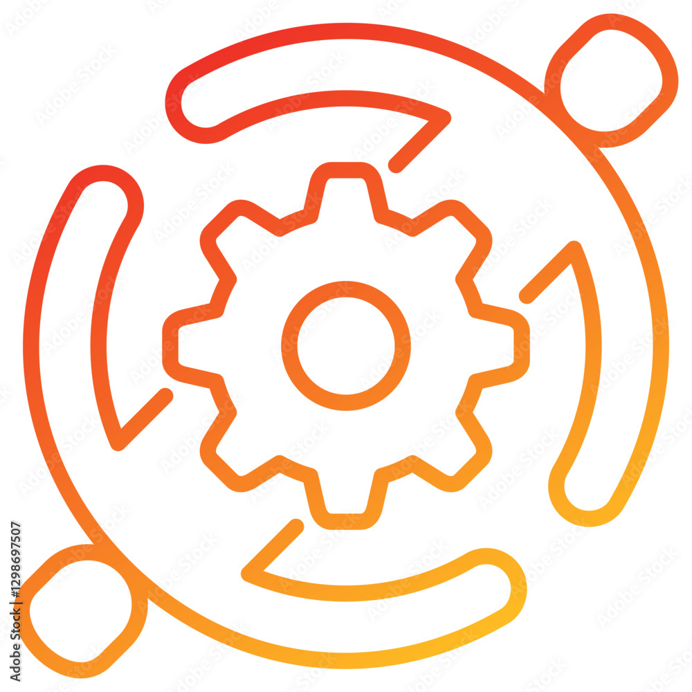Poster cohesion line gradient icon
