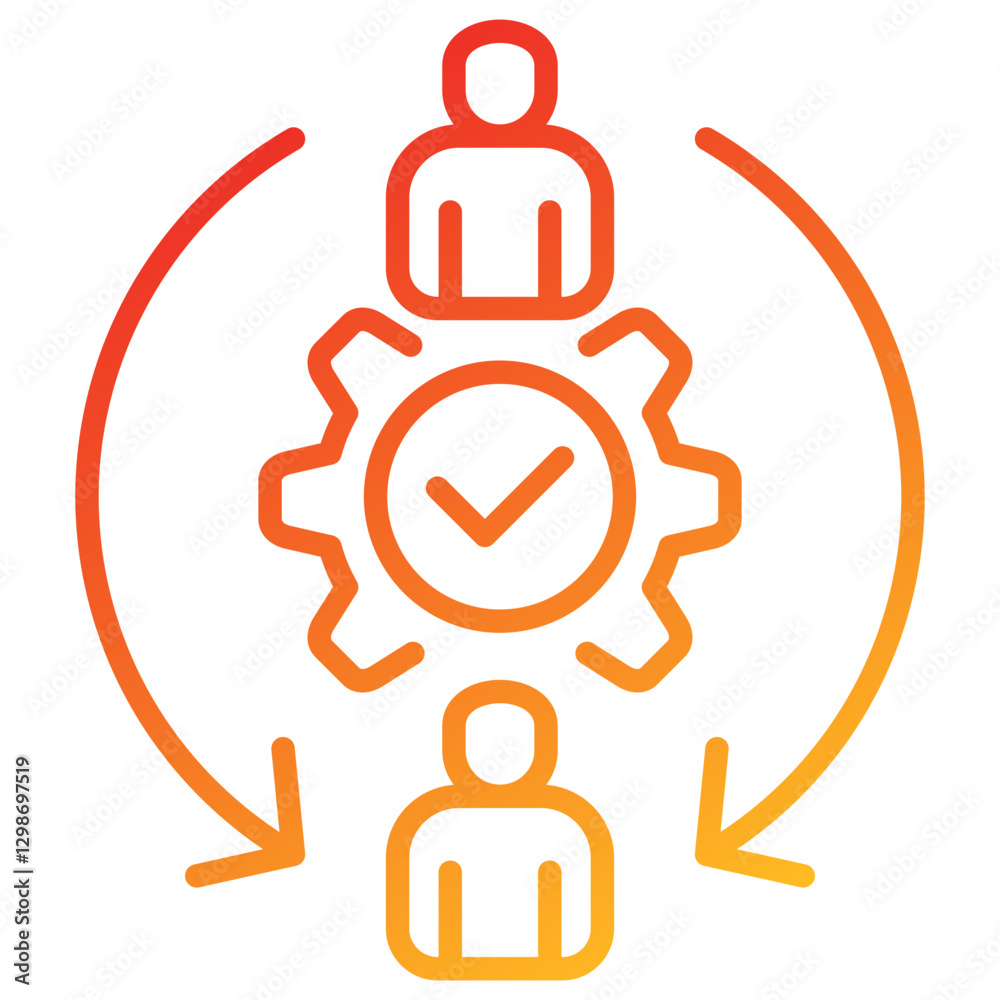 Poster delegation line gradient icon