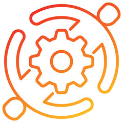 Cohesion Line Gradient Icon