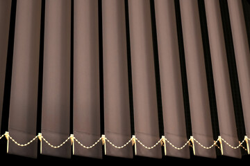 Vertical window blinds in closeup
