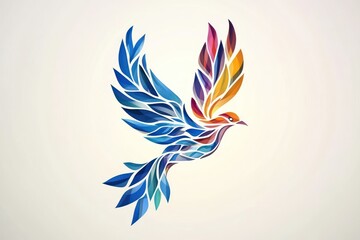 Obraz premium A colorful dove soars gracefully, embodying the Holy Spirit, peace, and divine presence. This symbol reflects humility and hope during key Christian celebrations