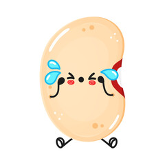 Sad Beans Character. Tearful Legume