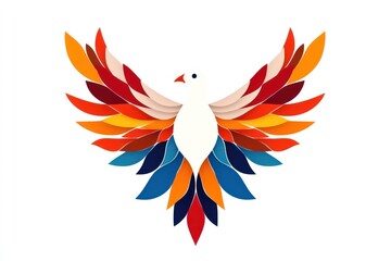 Naklejka premium This dove represents the Holy Spirit and embodies peace and spiritual awakening, playing a significant role in celebrations such as Maundy Thursday and Palm Sunday