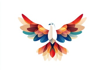 Obraz premium A beautifully designed dove symbolizes the Holy Spirit and peace, embodying grace and faith during key Christian celebrations such as Maundy Thursday and Palm Sunday