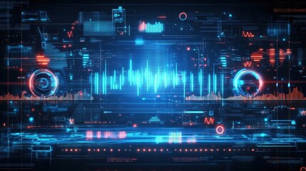 Fototapeta premium futuristic digital interface with data visualization
