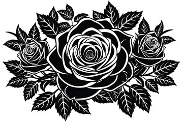 Elegant Black Rose Illustration