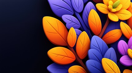 Fototapeta premium Vibrant floral arrangement studio digital art abstract close-up colorful designs